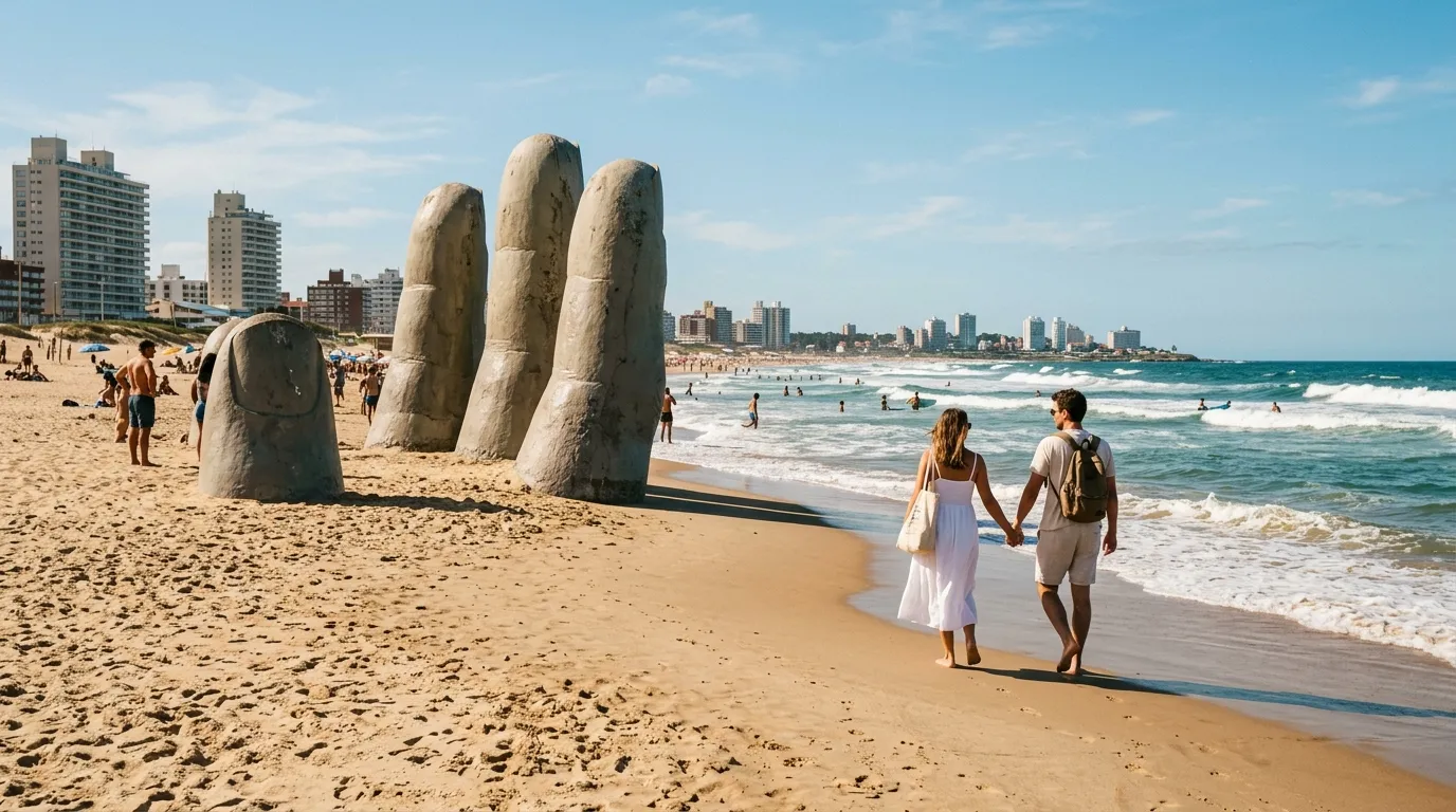 Escultura na praia Brava, destaque sobre o que fazer em Punta del Este.