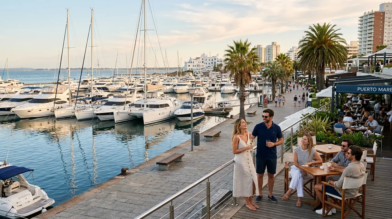 Marina com iates ilustrando o que fazer em Punta del Este.