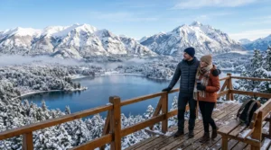 Descubra o que fazer em Bariloche no inverno com vistas deslumbrantes do lago e montanhas nevadas.