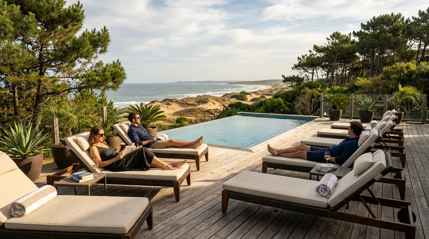 Resort elegante em La Barra para escolher onde ficar em Punta del Este com vista do oceano.
