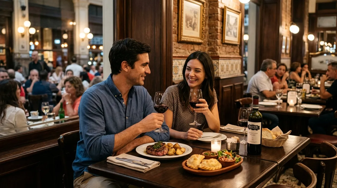 Restaurante charmoso e elegante com pratos típicos para saber onde comer em Buenos Aires.