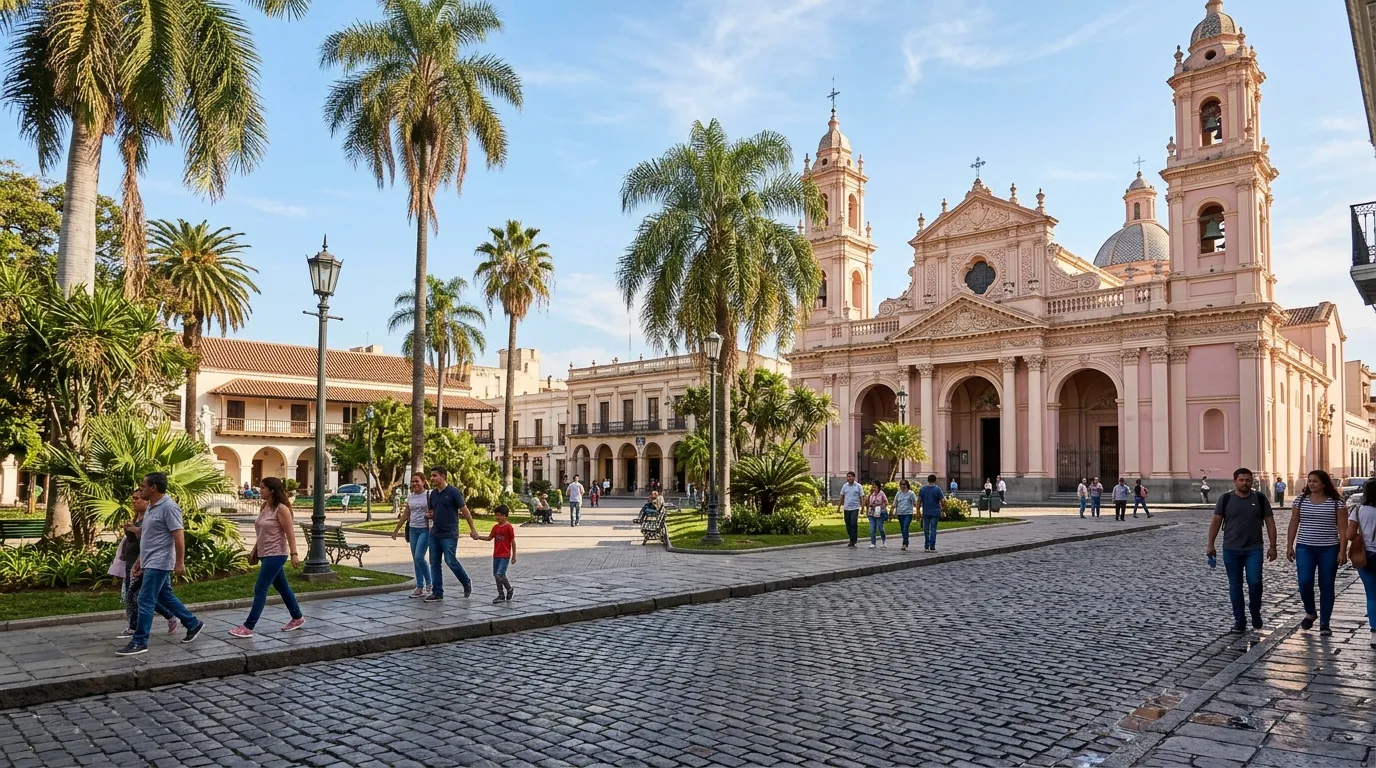 Centro histórico para descobrir Salta Argentina o que fazer com arquitetura colonial encantadora.