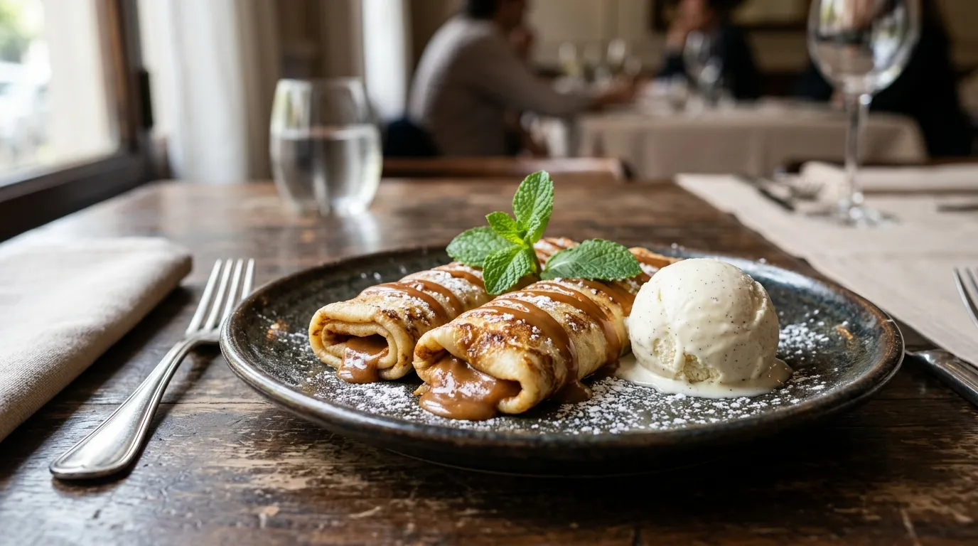 Sobremesa tipica argentina com doce de leite para escolher onde comer em Buenos Aires.