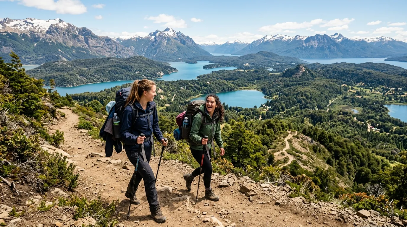 Trilha panorâmica e natureza exuberante para saber o que fazer em Bariloche no verão em família.