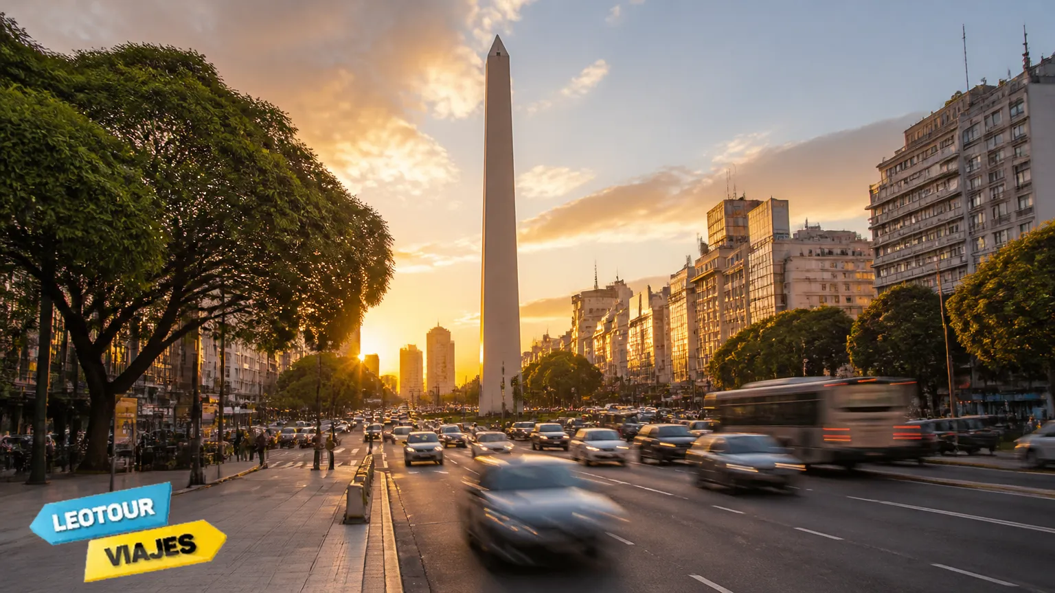 Chegada ao centro de Buenos Aires após traslado saindo do aeroporto de Ezeiza.