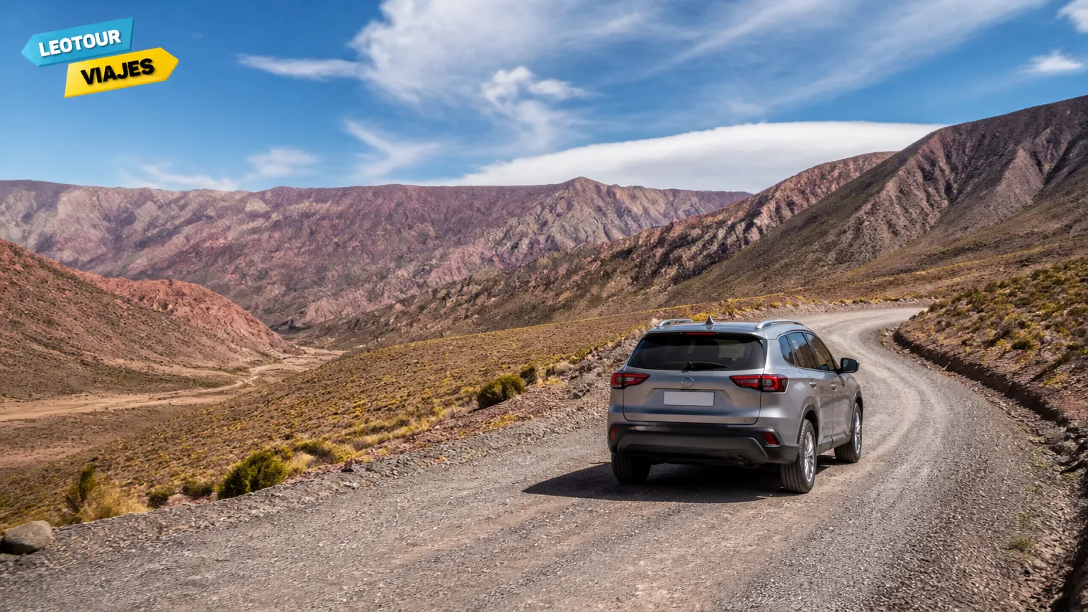 Estrada cênica levando ao topo das Serranías del Hornocal na cordilheira argentina.