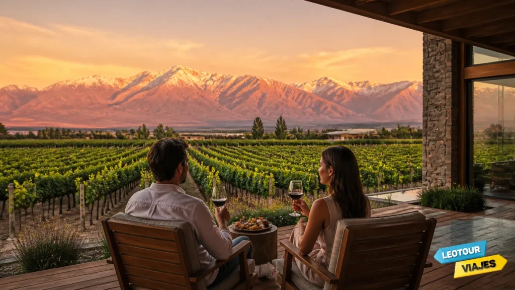 Guia de onde ficar em Mendoza com vista deslumbrante para vinhedos e Cordilheira dos Andes.