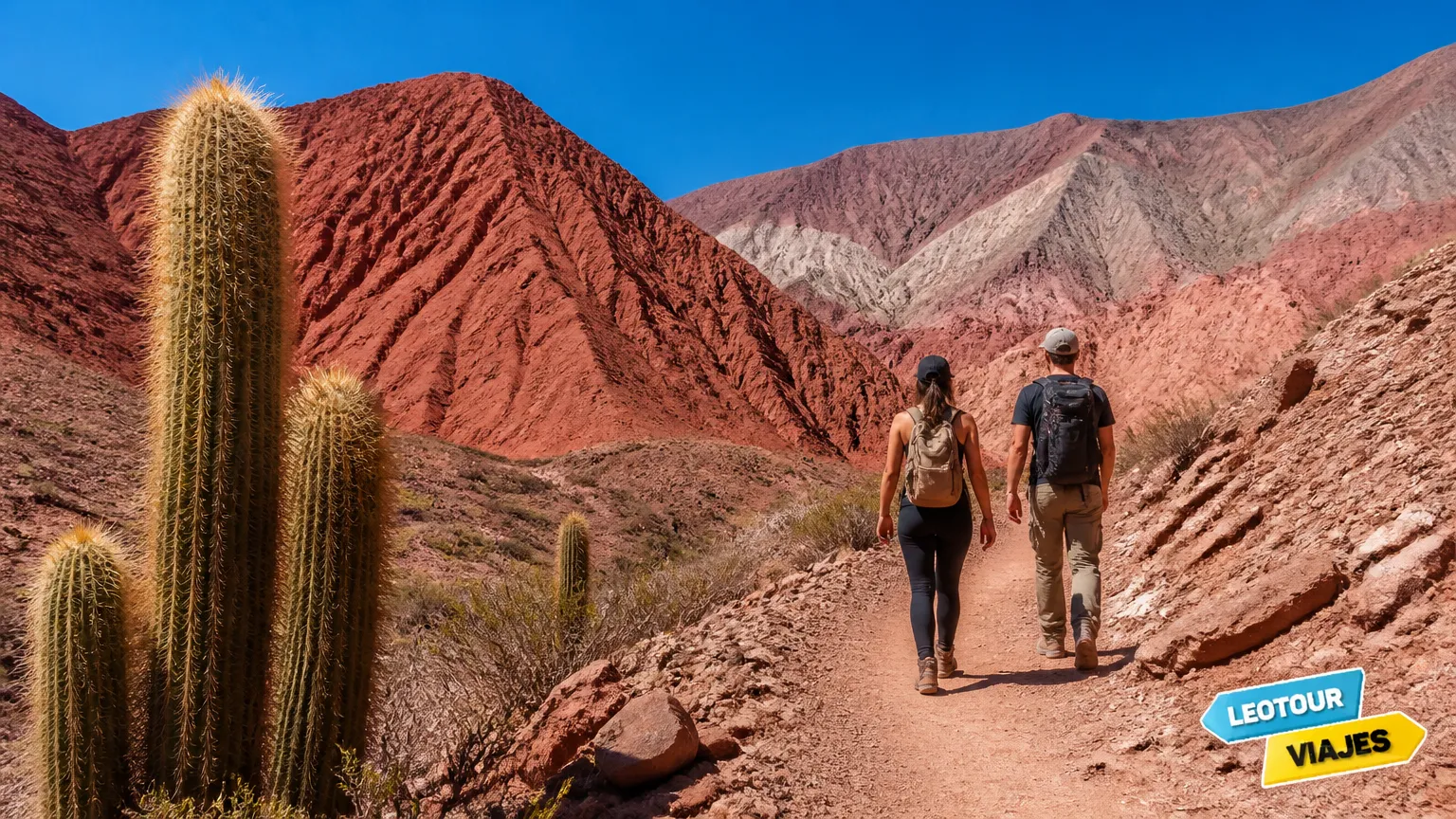 Trilha do Paseo de los Colorados com formações rochosas em Purmamarca