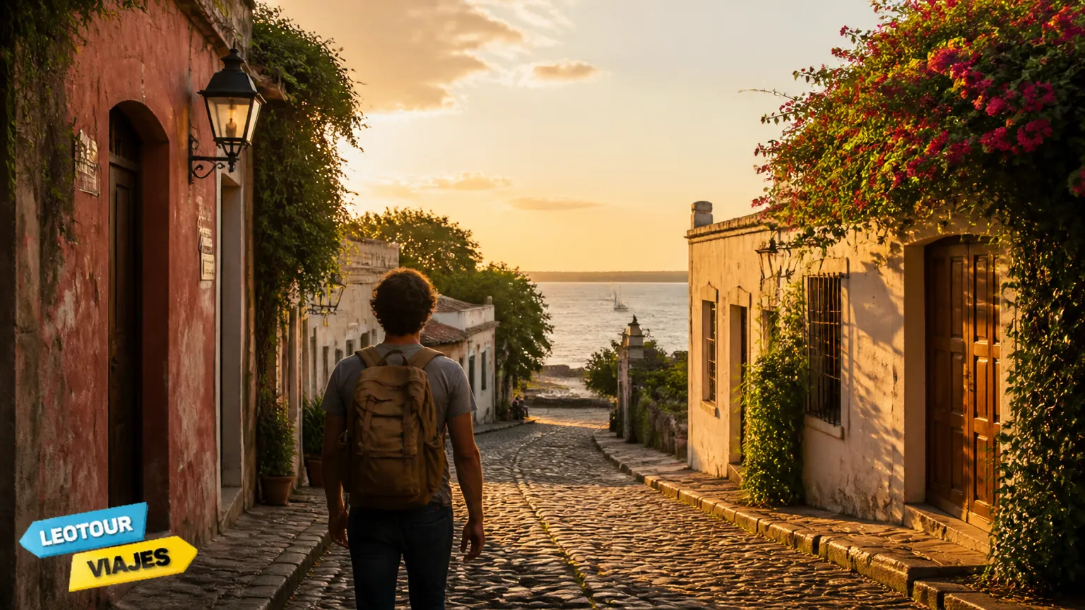 Passeio turístico em Colonia calculando quanto custa viajar para o Uruguai por dia.
