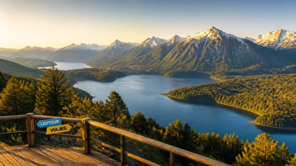 Vista panoramica lagos montanhas topo cerro campanario bariloche