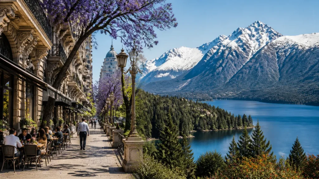 Roteiro combinado de viagem entre Bariloche e Buenos Aires explorando cidade e natureza.