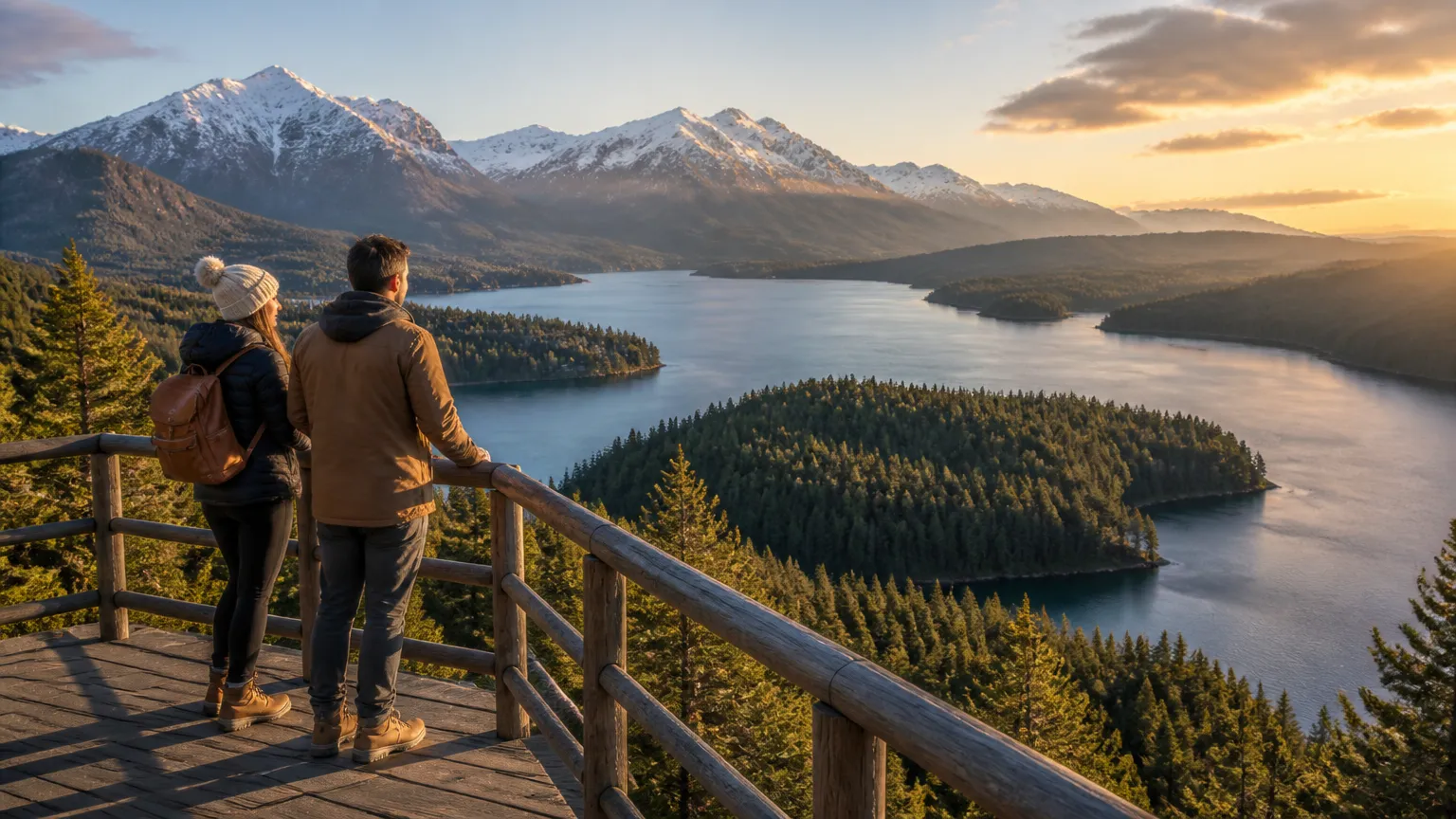 Vista panoramica dos lagos em Bariloche e Buenos Aires para complementar o itinerario.